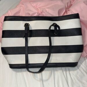 Chic Striped Black and White Tote Bag